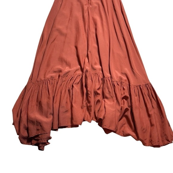 Farm Rio Cinnamon Dark Brown Ruffle Strap Maxi Dress Women’s US XS - Picture 8 of 11
